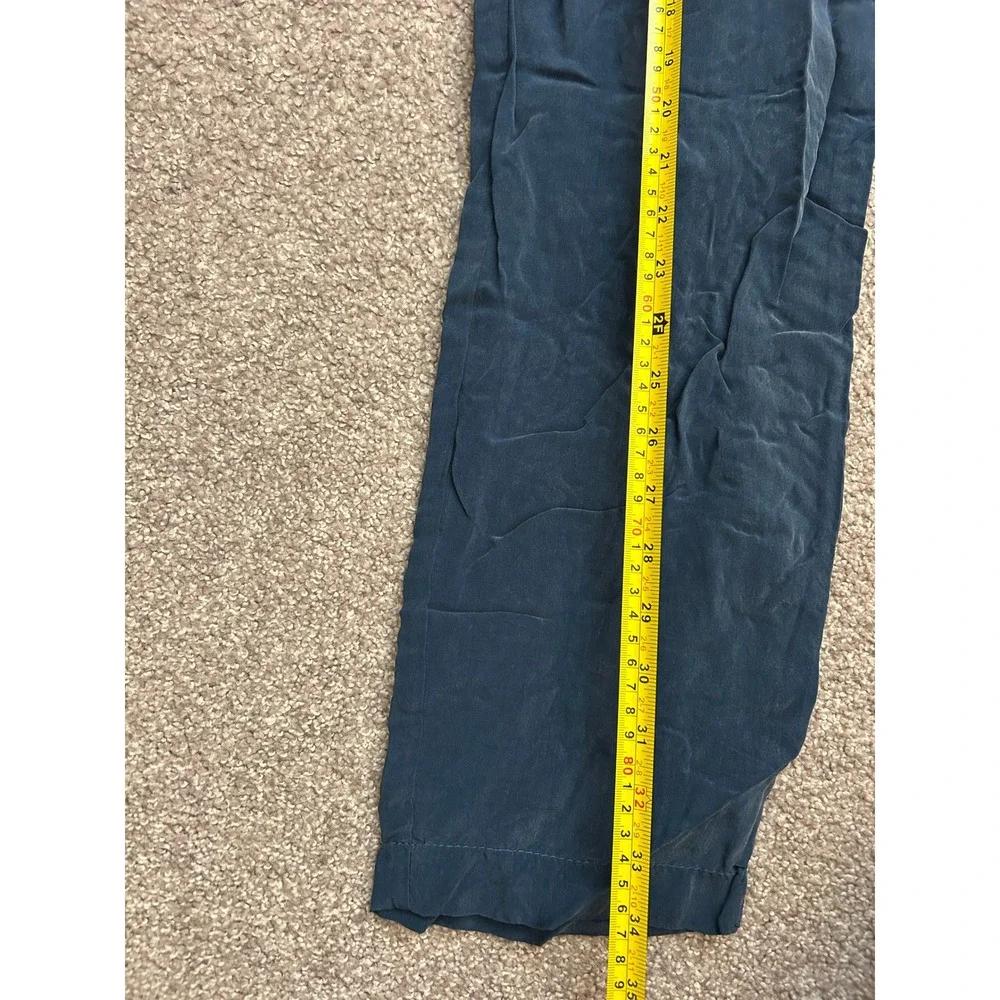 Laurel Cupro Tapered Trousers Womens Size‎ 10 Blue Excellent Elastic Waist Tie